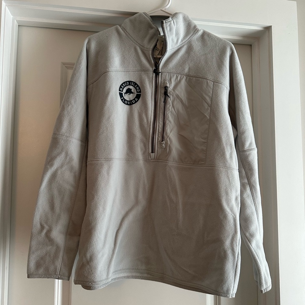 NWT Light Blue Half-Zip Pullover with Marco Island Logo